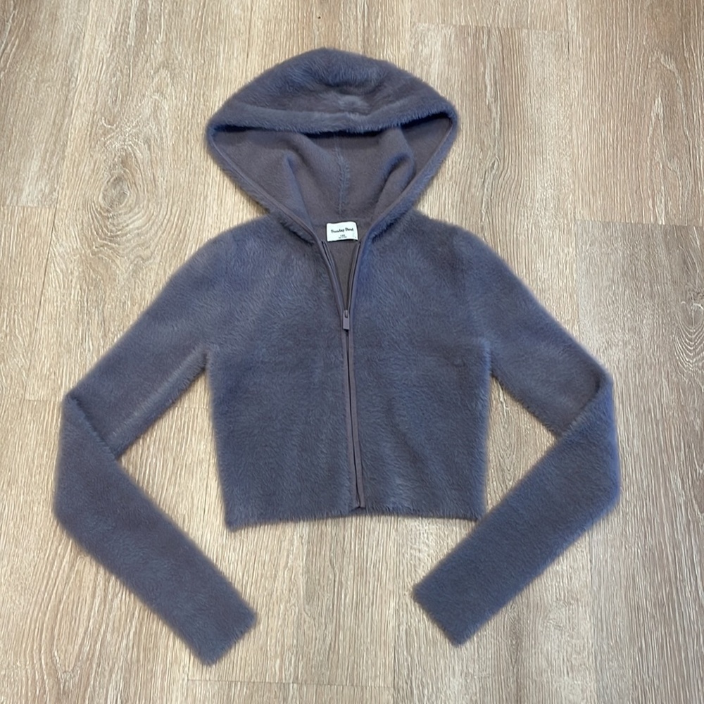 Sunday Best fuzzy zip hoodie NWOT
